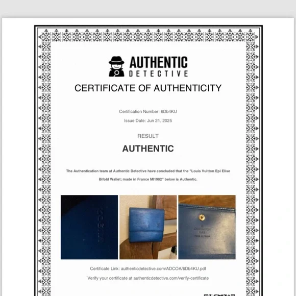 Louis Vuitton Paris Epi Porte Feiulle Elise Bifold Wallet with COA - Picture 15 of 15